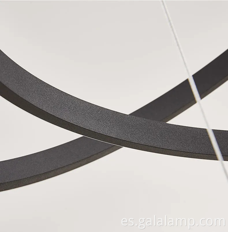 Luz colgante de anillo de círculo decorativo de lujo para sala de estar moderna